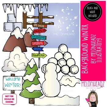 Background clip art, Winter clip art COMBO PACK