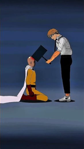 denji vs saitama play rock paper scissors #cooked #shorts #edit