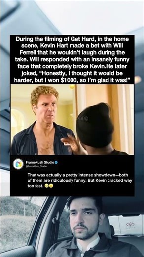 During the filming of Get Hard, in the home scene, Kevin Hart made a bet with Will Ferrell that he