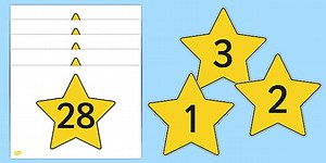 Numbers 0-30 on Stars