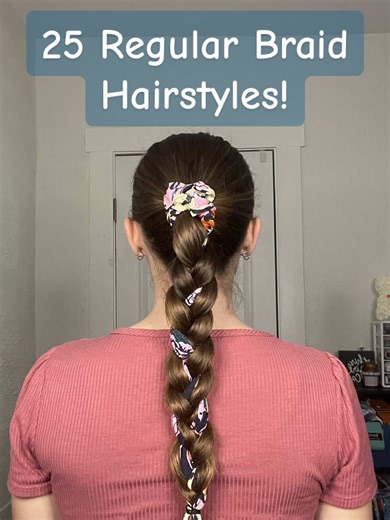 25 Regular Braid Hairstyles to Try! Includes buns, ponytails, pigtails, half up half down, claw clips, and more!♥️ #braidhairstyles #braids #hairstyleinspo