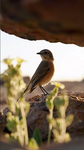 Arabian Wheatear Song — Rare Bird Sound Call Up Close #birdsound #asmr #wildlife #shorts
