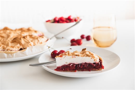 Cherry Cake with Meringue: Red, White, and Chew