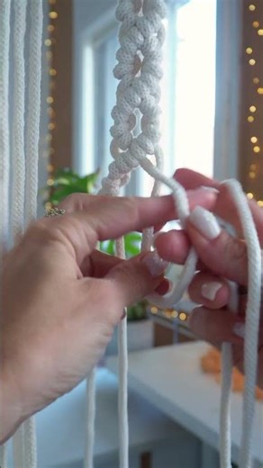 Boho macrame wall hanging in the making