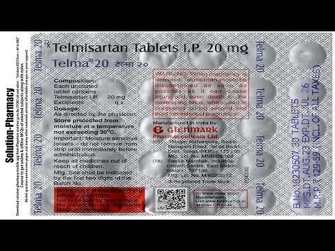 Telma 20 Tablet | Telmisartan 20 mg Tablet | Management of Hypertension | Blood Pressure | BP