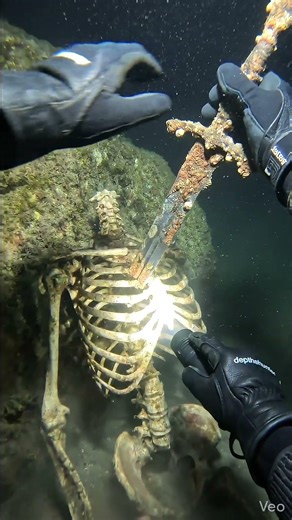 A Sword Through His Chest… 💀⚔️ #deepsea #exploration #underwater