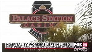 Some hospitality workers are left in limbo as the "Right to Return" law goes into effect in just days. As Drew Andre explains, the way the bill is interpreted by one company leaves hundreds of former casino employees waiting for work. https://bit.ly/3x4khsC | FOX5 Las Vegas