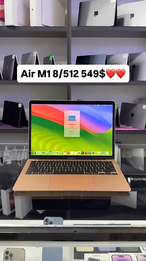 MacBookUz Rasmiy on Instagram: "⚠️SOTILDI⚠️ 🚀 MacBook Air 2020-21 Gold 🖥 13.3 Inch 2560*1680 2K Retina ⚙ M1 8 Yader CPU 8 🔎 Ozu 8GB DDR5 💾 SSD 512GB SSD 🖲 GPU 8 video Card 🔋 7-8 soat 🔋 128 sikl 94% yomkost 🤏отпечаток пальца ⌨️Подсветка клавиатура Usa 📌garantiya 30 kun ⚒xolat a’lo ♻️obmen bo’lib tolash yoq 💸549$ 📲+998971293333 📜qoshimcha malumot: ✅ Flutter ✅ IOS ✅ Web Developer ✅ Phyton ✅ Swift ✅ Dasturlash it sohasi uchun moljallangan ❗️ 🇺🇿 manzil : Toshkent Malika A12 #apple #macb