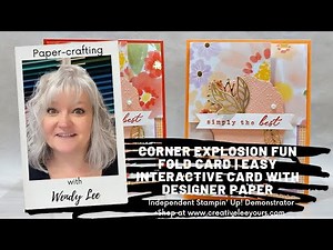 Corner Explosion Fun Fold Card | Easy Interactive Card with Designer Paper