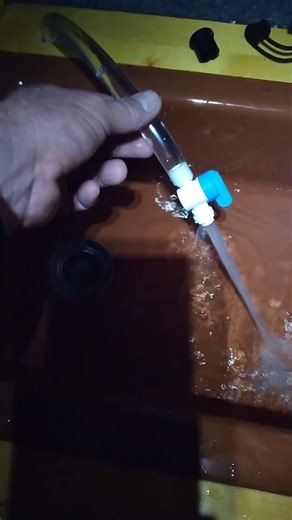 Foot pump sink install in the cargo trailer.