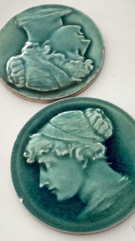 Antique Round Portrait Stove Tiles - Etsy