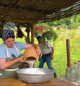 Rustic Cooking of a Huge KFC Leg! Village Gastronomy | Countryside Foods Page