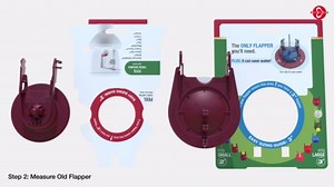 Fluidmaster 523A-009-T4 Super 2 in, or 3 in. Toilet Flapper, Red/Blue