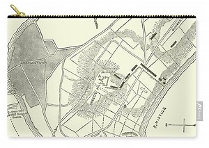 Vintage Map of the Battle of Bunker Hill Zip Pouch by American School
