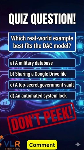 Which real world example best fits the DAC model?#IAM