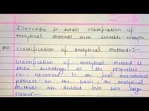 Classification of analytical methods l classical method and instrumental method analytical chemistry