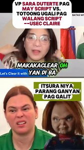 Sara Duterte pag may script Vs. Totoong Sara Duterte pag walang script #ClaireCastro #UsecClaire #VPSara #SaraDuterte #DDS #DDLIS | Mario Ritondo Agbayani