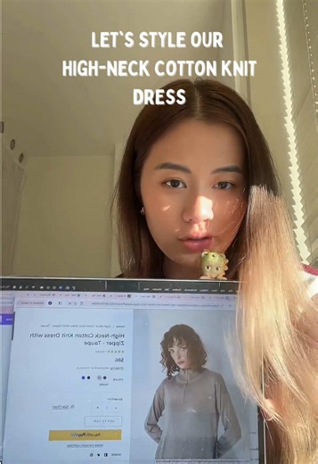 The fall piece you need to add to your closet: our High-Neck Cotton Knit Dress! Not heavy at all so it’s perfect for layering anything😉🍁#fallaesthetic #cottondress #knitdress #styleinspo #fyp