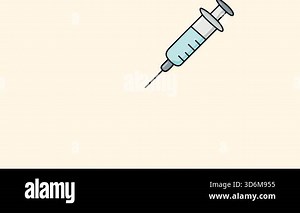 4K doodle-style syringe injection animation with plunger push, fluid disappearing and soft pastel background. Perfect for medical, healthcare, vaccination and science projects.