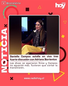 En un tenso episodio de "Zona de Estrellas", la mala relación entre Daniella Campos y Adriana Barrientos culminó en un enfrentamiento en vivo. Las discusiones entre ambas, que venían arrastrándose por días, estallaron cuando entrevistaban a una periodista sobre malos tratos de Roberto Dueñas. Campos, quien defendía a Dueñas, fue interrumpida por Barrientos, quien la acusó de haberle dicho a Dueñas en el pasado: "Roberto, pololea conmigo, porque yo quiero ser famosa, como la Marlen". Barrientos i