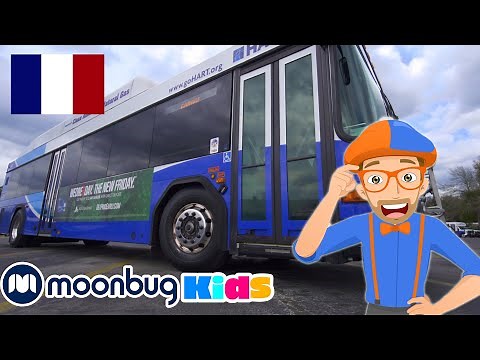 Blippi à la découverte d’un bus! | BLIPPI en Français | Vidéos Pour Enfants | Moonbug en Français