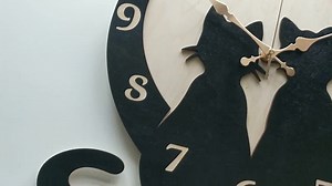 Black Pair Cat, LARGE Wall Clock, Couple Cats, Mid Century Modern Atomic Cat - Etsy Canada