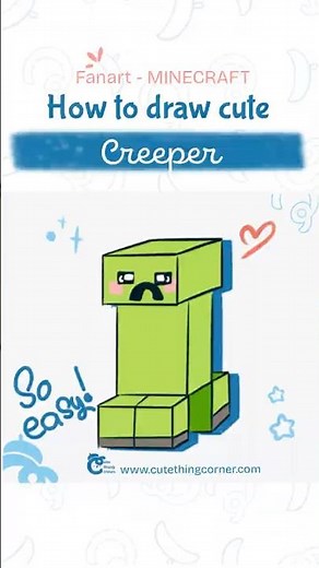 💥 How to Draw Creeper (Minecraft) Fanart | Easy & Cute #Shorts