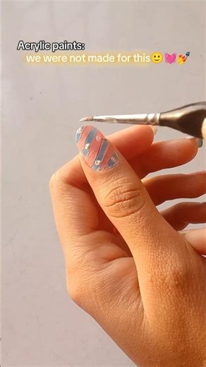 DIY Nail Art Using Acrylic Paint | Fun & Creative Nail Idea 💅🎨✨#nailart #painting #shorts