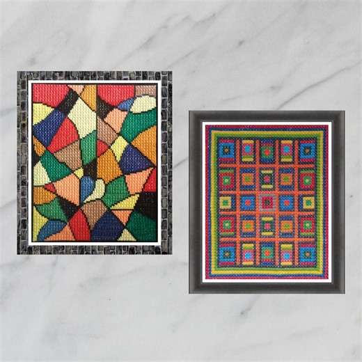 Abstract Cross Stitch Pattern Set, Modern Geometric Embroidery (PDF) - Etsy