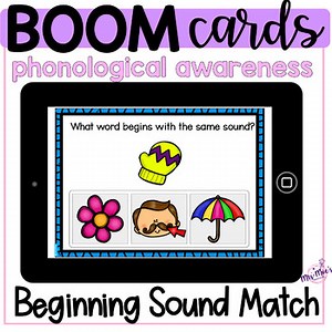 Phonological Awareness: Beginning Sound Match- Boom Cards