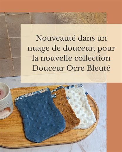 Aurélie / couture zéro déchet on Instagram: "Nouveauté en route ... Voici les nouveaux gants de toilette tout juste sortis de l’atelier. 🧵 Ils font partie de la nouvelle collection Douceur Ocre Bleutée qui arrive dans seulement 2 jours. J'ai choisi des matières ultra-moelleuses pour transformer votre routine beauté en un véritable moment de spa à la maison. 🛁💙 La collection sort vendredi à 18 h ! ⏳ Si vous avez hâte de découvrir le reste de la gamme Douceur Ocre Bleutée, laissez-moi un '💙' e