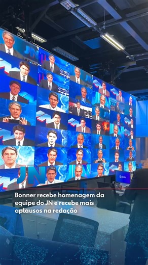 51K views · 1.1K reactions | MAIS APLAUSOS | Ao final do #JN em que William Bonner se despediu da bancada após 29 anos, a equipe exibiu uma homenagem especial para o apresentador. Ao final, ele recebeu mais aplausos desse “mar de gente”. Você merece, Bonner! ➡️ Assista a esta edição especial completa no site do JN e no #globoplay . #g1 | g1 - O Portal de Notícias da globo | Facebook