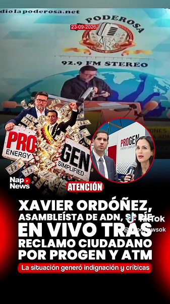 Reacción de Xavier Ordóñez por reclamo sobre contratos Progen y ATM