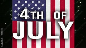 4th of July celebrations on USA flag background. American Independence day celebration, 4th July America. Fourth of July flag United States design isolated on USA background. Politics Presidents conce Stock Video