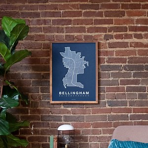 BELLINGHAM City Map Art, Home Office Wall Decor, Washington Poster, Minimalist City Art, Bellingham Wall Art, Housewarming Gift for Him - Etsy