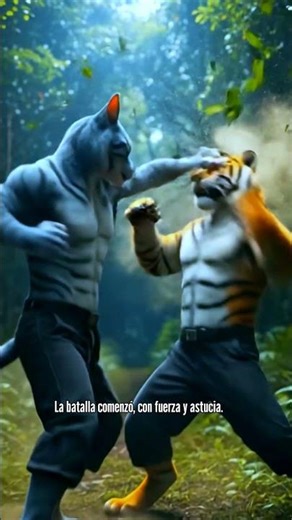 ¡El Gato Humanoide Derrota al Tigre Feroz en la Selva! 🐱🐯 | Batalla Épica"
