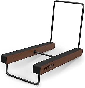 Victrola The Stand – Tabletop Vinyl Record Holder & Organizer - Holds 25+ Records, Smart Black Metal Accents, Easy No-Tool Assembly, Stylish Display for LPs (Espresso)