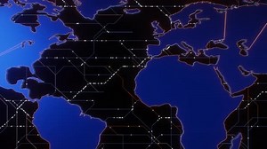 3D Animation of Global Map - Technology Connection Concept