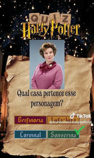 Desafio harry potter casas, você sabe de qual casa é cada personagem? #harrypotter #hogwarts #perguntaserespostas #quiz #foruyou