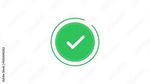Green Tick Mark Animation Motion Graphics. Check mark symbol animation