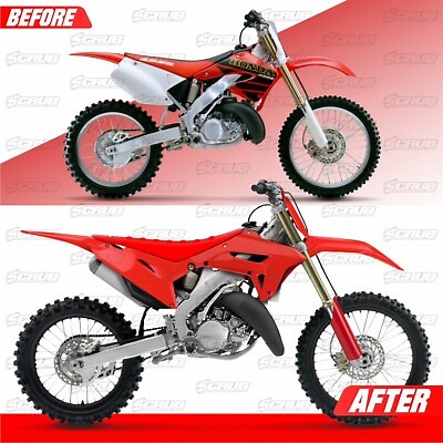 Honda 2000-2001 CR125R CR250R | New Polisport CR Restyle Plastic kit 2023 Red | eBay