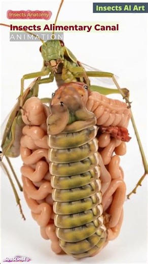 Insects Digestive System Animation | Insects Anatomy | Insects AI Art | 34