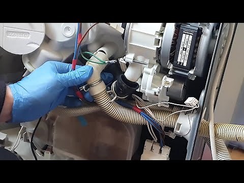 How to remove and replace Miele dishwasher Aquastop and drain hoses.
