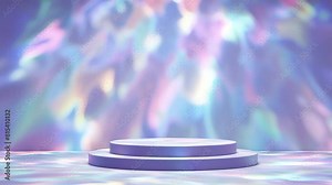 product display for e-commerce sale discount with liquid background 3d rendering animation tripping psychedelic rainbow 70s look