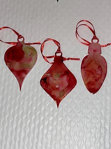 Christmas Ornaments| Handmade Christmas Ornaments| Alcohol Ink Ornaments| Set of 3 - Etsy