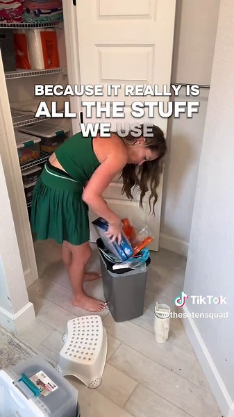 Day 10 of 40 spaces. The master bathroom closet 😵‍💫😬😵‍💫 #thesetensquad #momlife #fyp #clean #organize