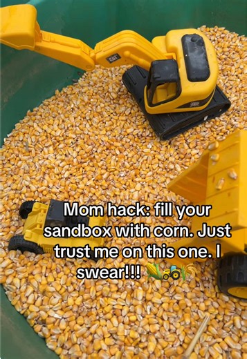 My son is OBSESSED with this switch!! 🌽🌽🌽 #momhacks #parenthack #sandbox #toddler #toddleractivities Summer activities for toddlers Sensory bins Sand box alternatives