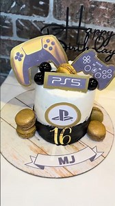 Level 16 ps5 cake #houston #cakeboss #food #cakes #customtinycake
