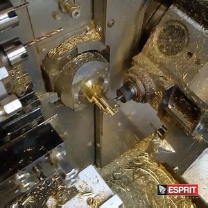 1.2K views · 75 reactions | La simulazione accurata di una macchina a fantina mobile è vitale nella programmazione CNC. Ecco in azione ESPRIT CAM nel digital twin (gemello digitale) di una STAR SV38R con tornitura bilanciata! | Esprit CAM Italy | Facebook