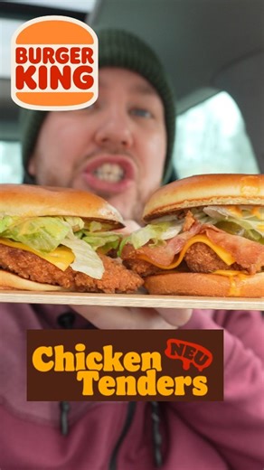Robert Paul / Bob von der FoodSchau on Instagram: "Burger King: Chicken Tenders, Ch'King Tender & Cheesy Tender Burger + XXL-Dips 🍗 #burgerking #chickentender #fastfood #burger #foodtest"
